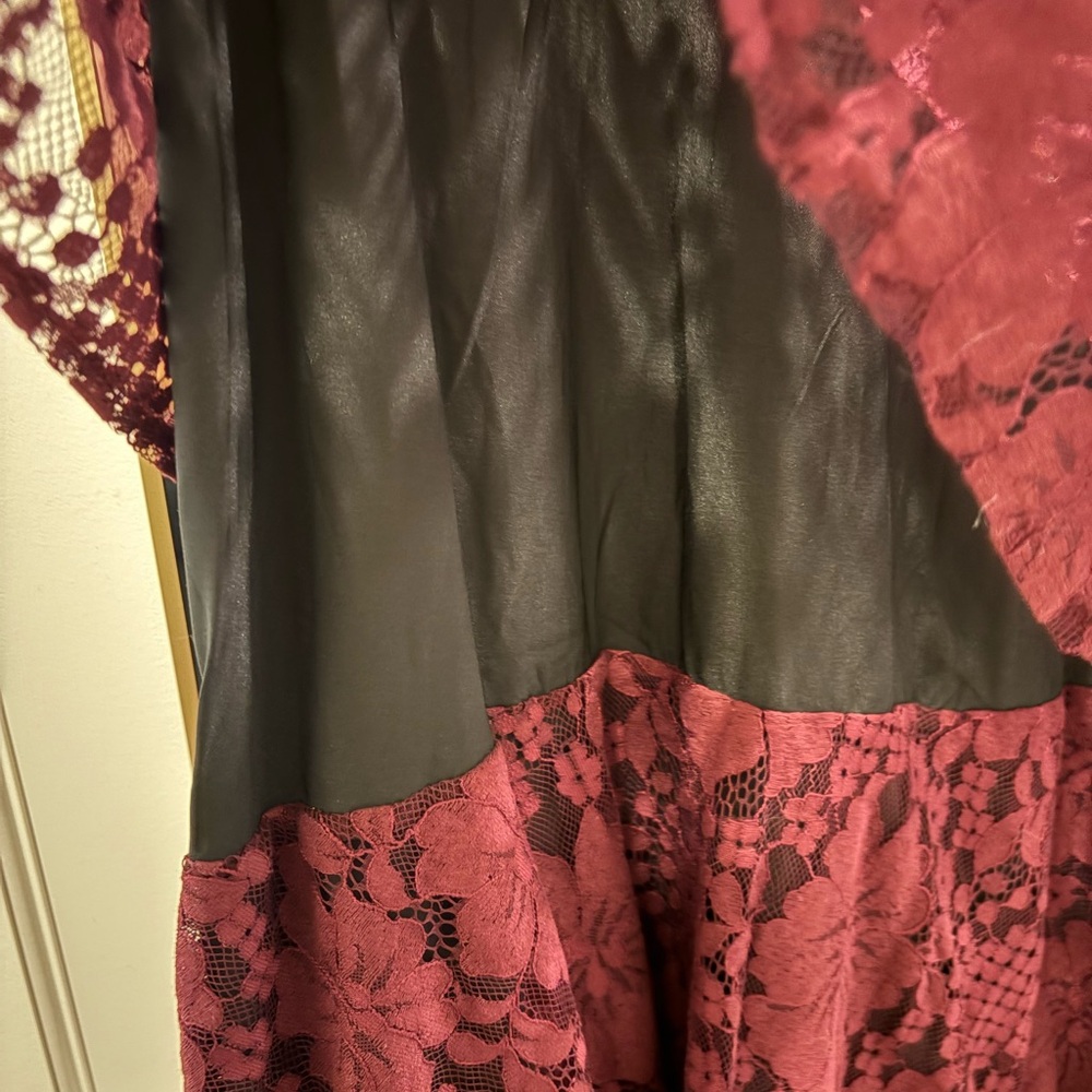 Lulus Burgundy Lace Ruffled Tiered Sleeveless Maxi Dress - Picture 7 of 7